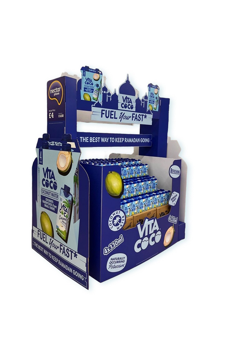 A larget theatre style display for Vita CoCo predominately blue in colour